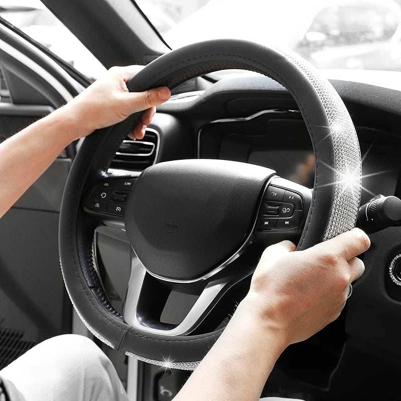 Bedazzled Bling Bling Diamond Rhinestones Car Steering Wheel Cover