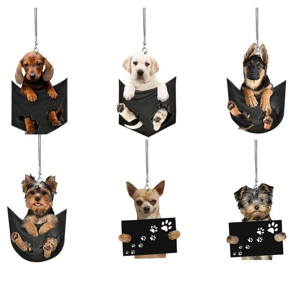 Cute Dog Car Mirror Pendant