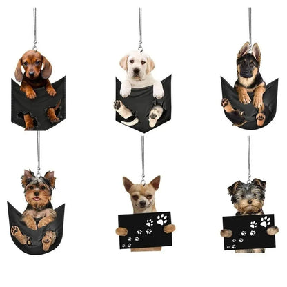 Cute Dog Car Mirror Pendant