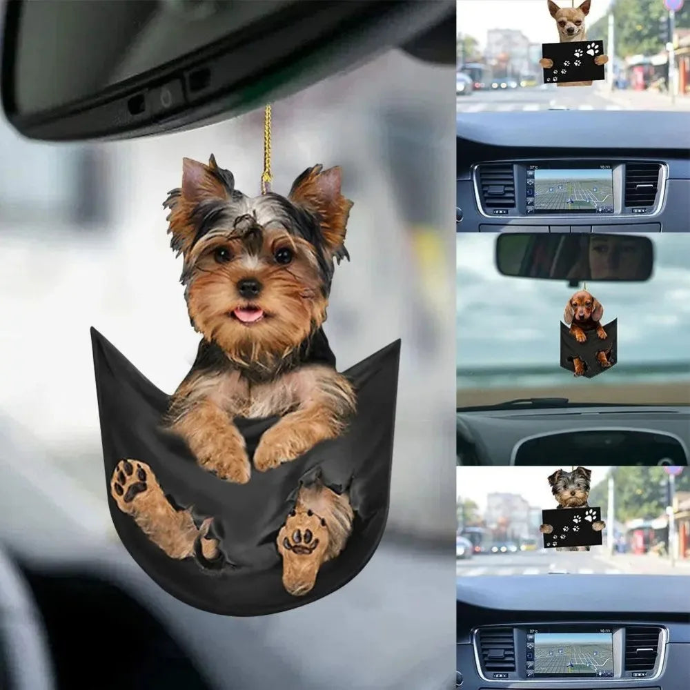 Cute Dog Car Mirror Pendant