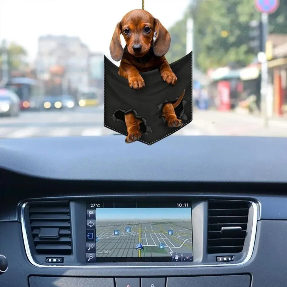 Cute Dog Car Mirror Pendant