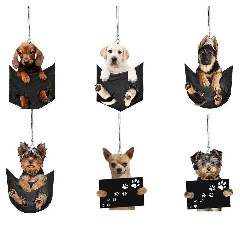 Cute Dog Car Mirror Pendant
